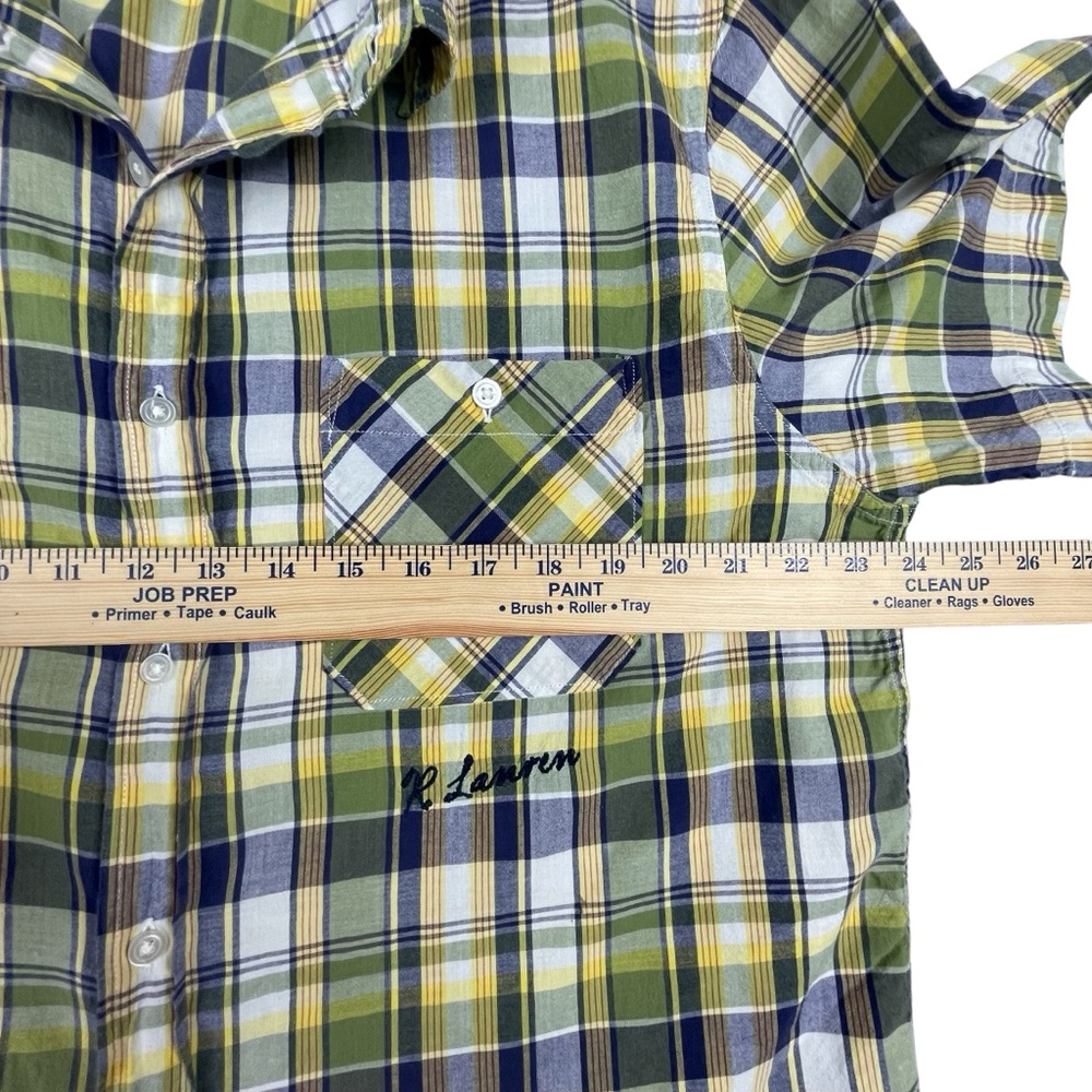 Men's Polo Ralph Lauren Jeans 100% Cotton Short Sleeve Plaid Button Dn XXL 0033 - Picture 5 of 7